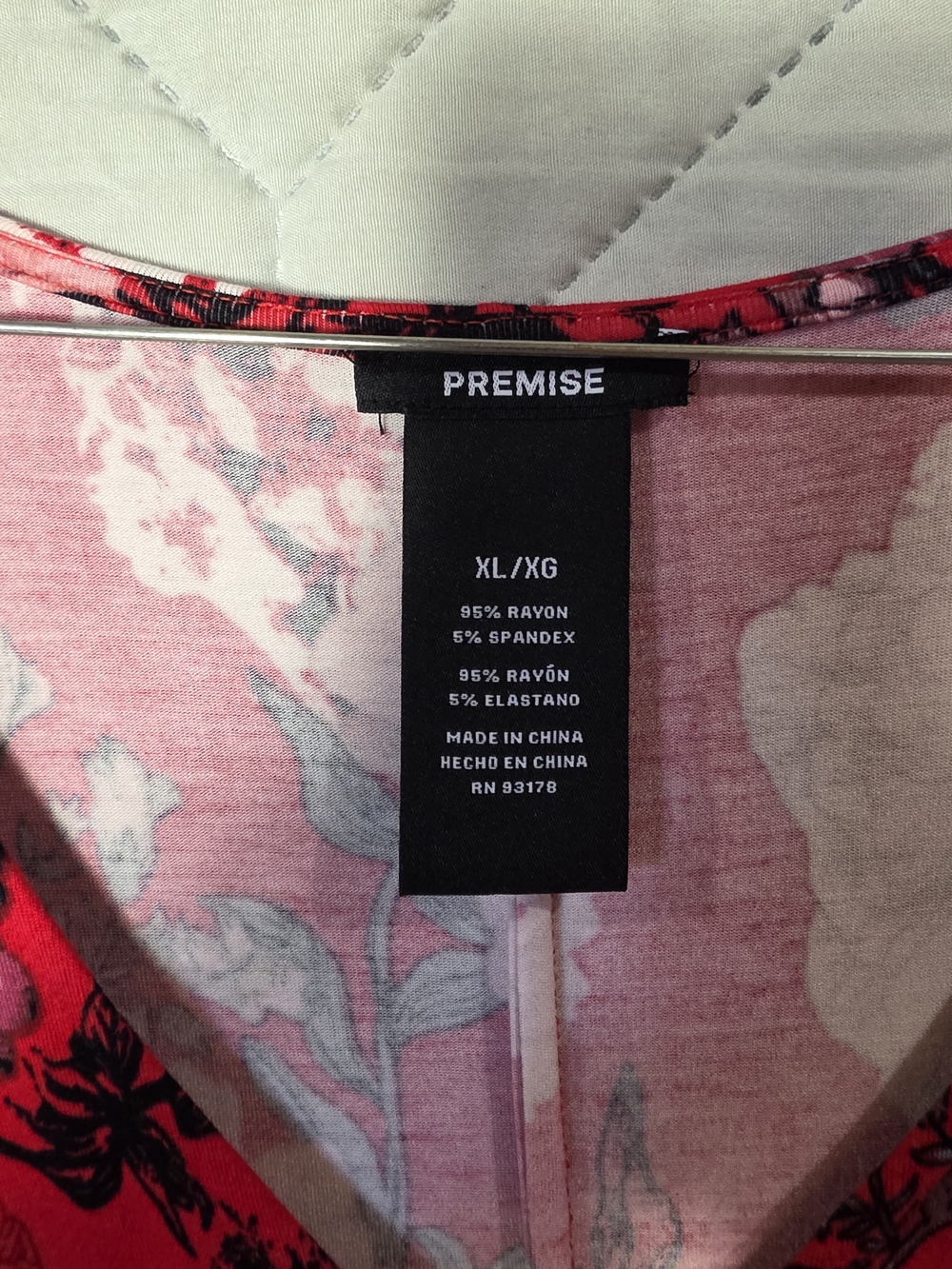 Premise Hot Pink Floral V-neck Knee Length Stretch Dress Sz XL - Picture 2 of 5